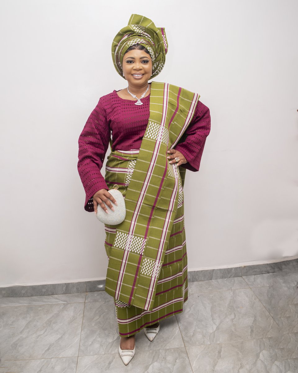 Zuch Jawu Aso oke blouse and wrapper with Auto gele and Ipele