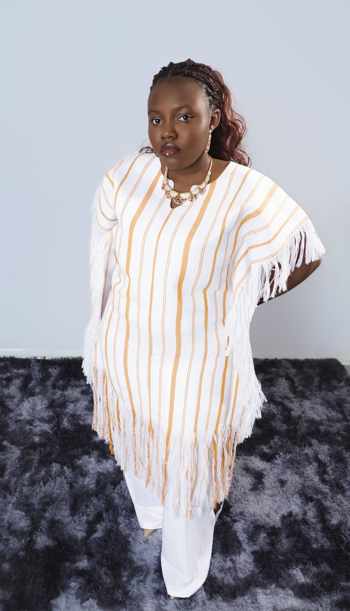 Zuch Shredded aso oke dress top