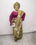 Shop the Zuch Jawu Aso Oke blouse and wrapper set with matching auto gele and ipele. Premium traditional African attire perfect for weddings, engagements, and special occasions.